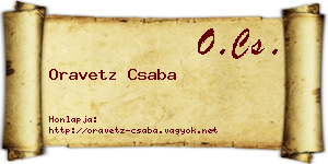 Oravetz Csaba névjegykártya