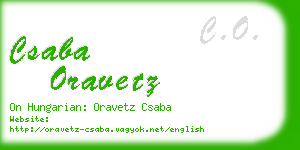 csaba oravetz business card